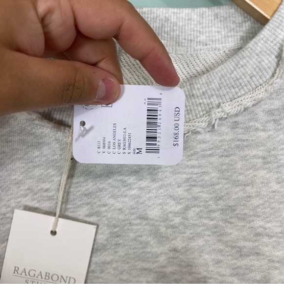 Ragabond Studio Free People Los Angeles Beaded Embellished Sweatshirt Medium - Picture 3 of 5